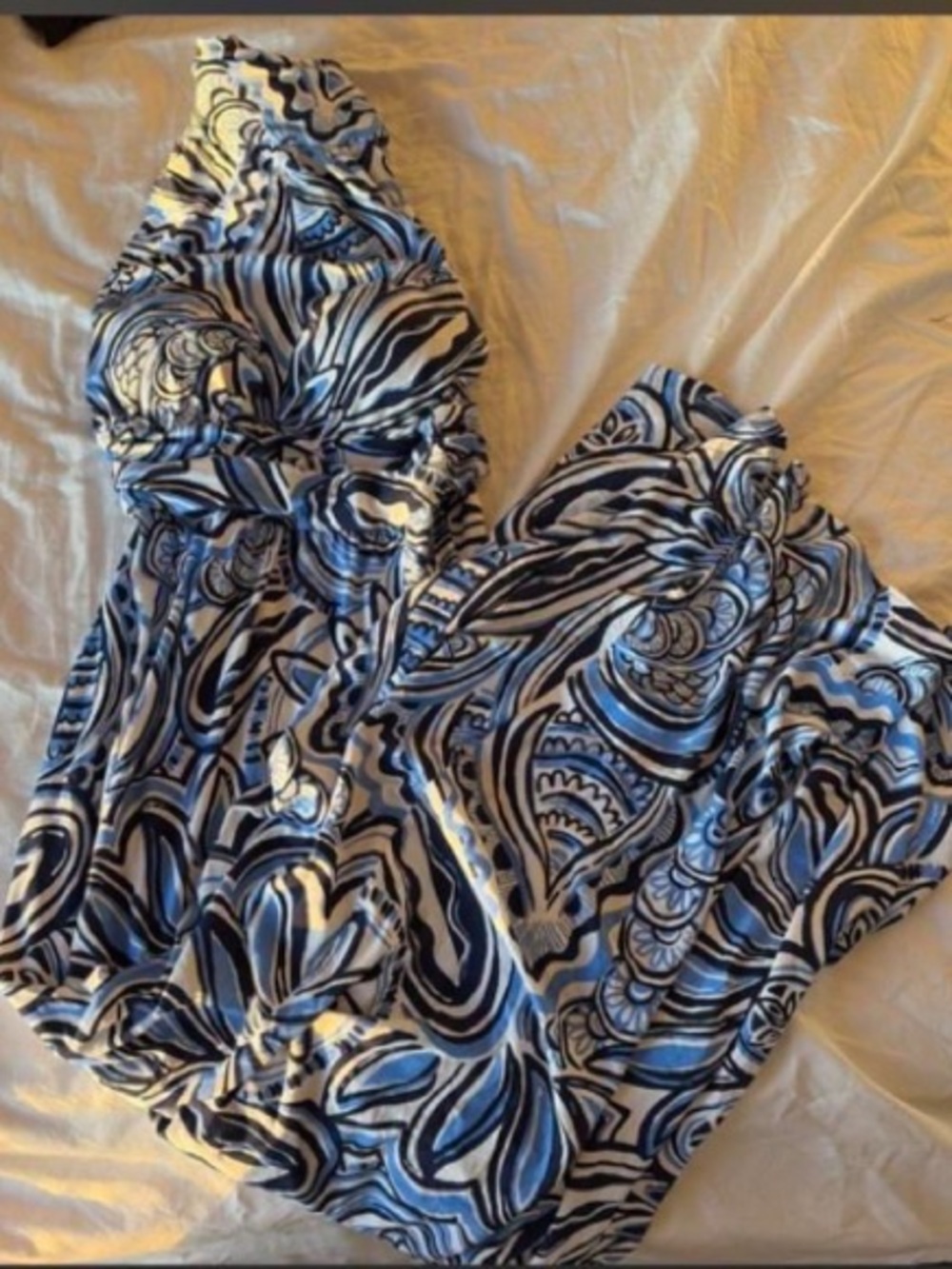 Lilly Pulitzer Blue & White Printed Maxi Dress